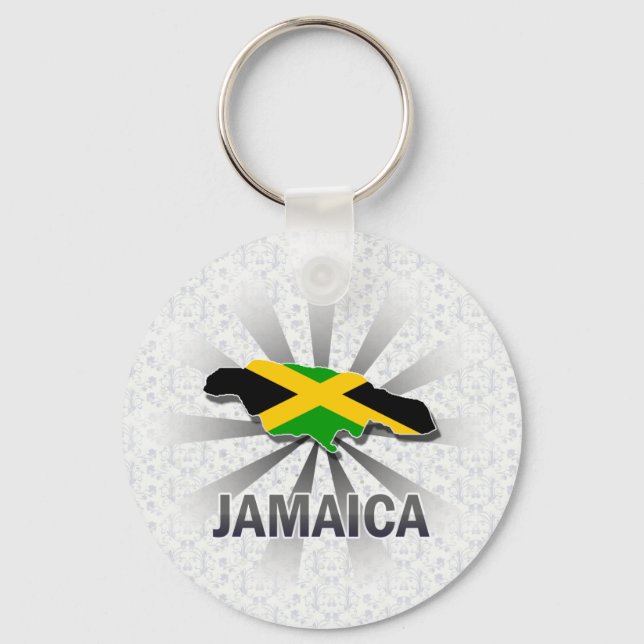 Llavero Mapa de bandera de Jamaica 2.0 (Anverso)