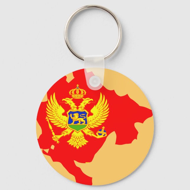 Llavero Mapa de bandera de Montenegro (Anverso)