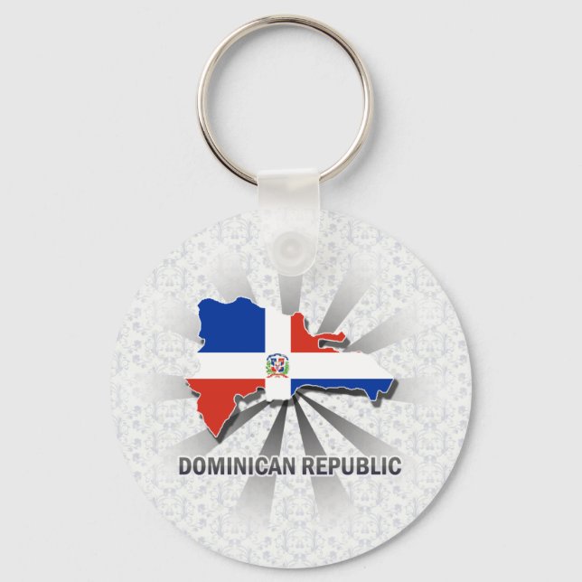 Llavero Mapa de bandera de República Dominicana 2.0 (Anverso)