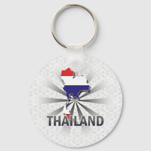 Llavero Mapa de bandera de Tailandia 2.0