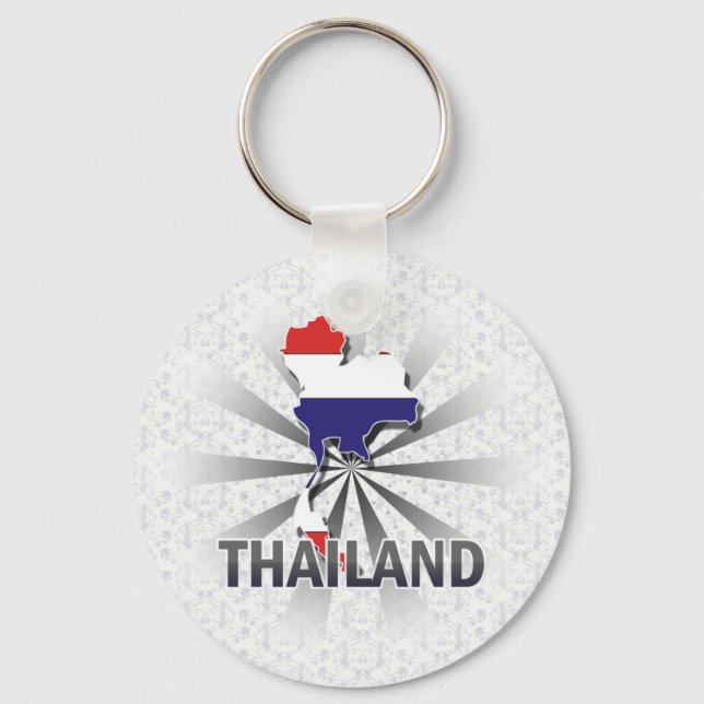 Llavero Mapa de bandera de Tailandia 2.0 (Anverso)