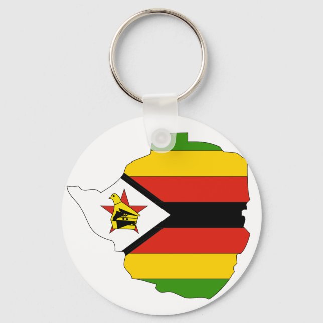 Llavero Mapa de bandera de Zimbabue (Anverso)