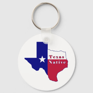 Llavero Mapa de bandera nativa de Texas
