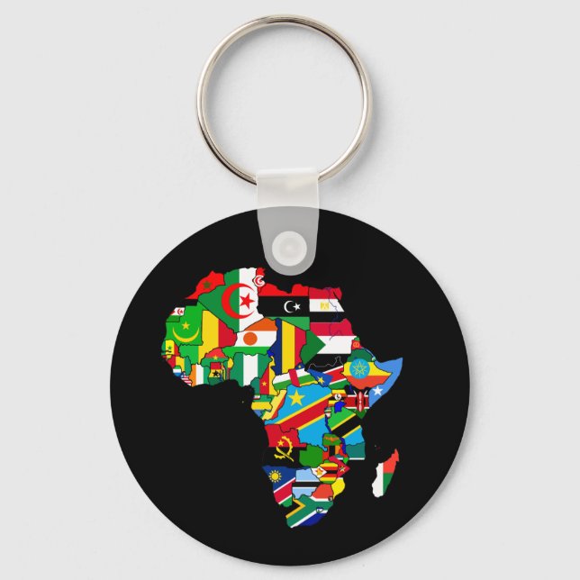Llavero Mapa de banderas de África - Regalo de cultura afr (Anverso)
