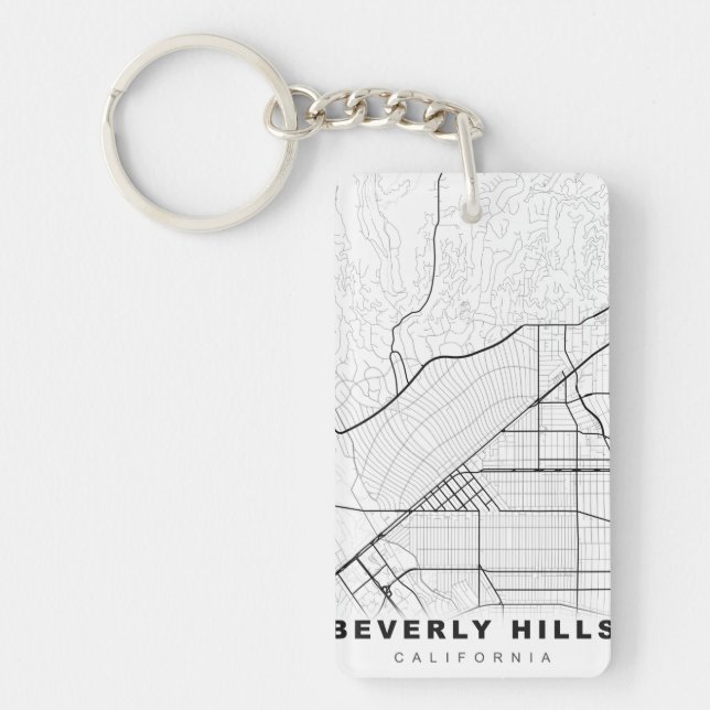 Llavero Mapa de Beverly Hills (Frente)