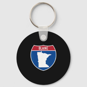 Llavero Mapa de Blaine Minnesota Señal de Autopista Intere