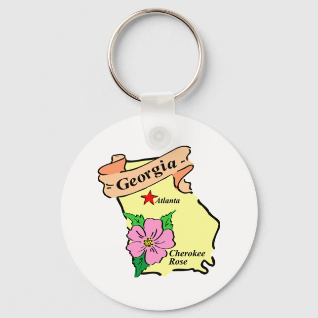 Llavero Mapa de bonito Georgia Tees and Gifts (Anverso)