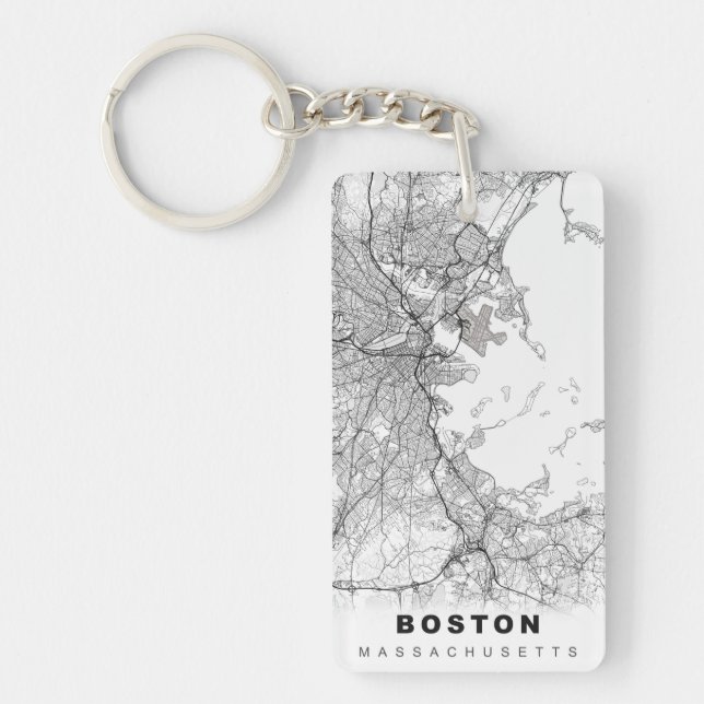 Llavero Mapa de Boston (Frente)