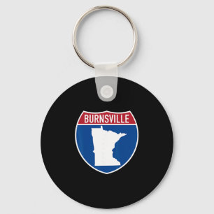 Llavero Mapa de Burnsville Minnesota Señal de Carretera In