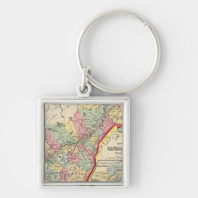 Llavero Mapa De Canadá Este En Los Condados (Frente)