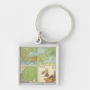 Llavero Mapa de características físicas y población de 