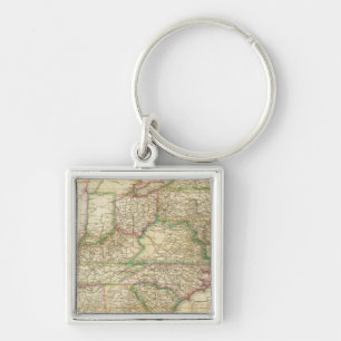 Llavero Mapa De Carreteras, Canales Y Barcos De Vapor