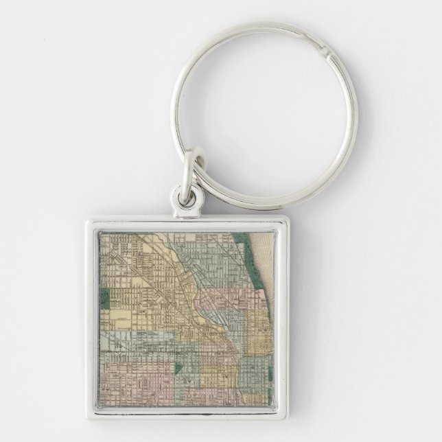 Llavero Mapa de Chicago City (Frente)