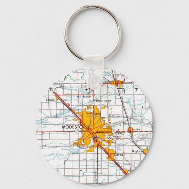 Llavero Mapa de cosechas de modesto California (Anverso)