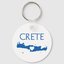 Llavero Mapa de creta con azul cardíaco y blanco