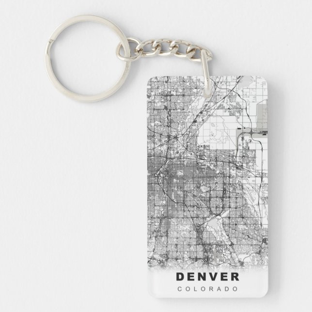 Llavero Mapa de Denver (Frente)