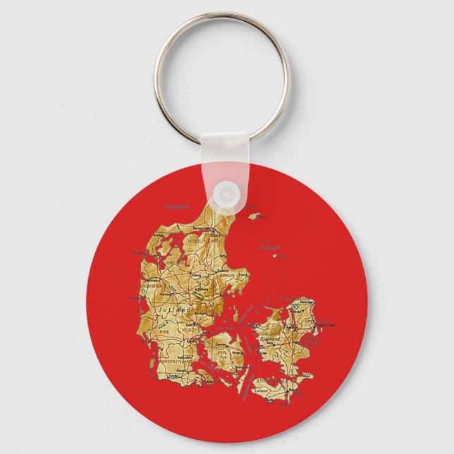 Llavero Mapa de Dinamarca (Anverso)