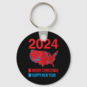 Llavero Mapa de elecciones de 2024 Feliz Navidad feliz N