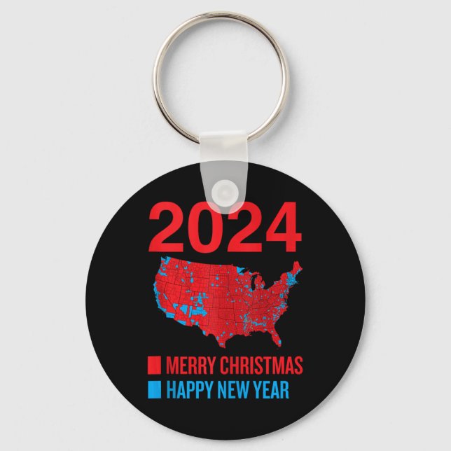 Llavero Mapa de elecciones de 2024 Feliz Navidad feliz N (Anverso)
