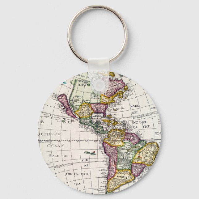 Llavero Mapa de época de América del Norte y del Sur (Anverso)
