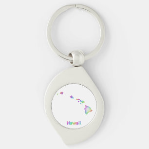 Llavero Mapa de Hawaii del arco iris