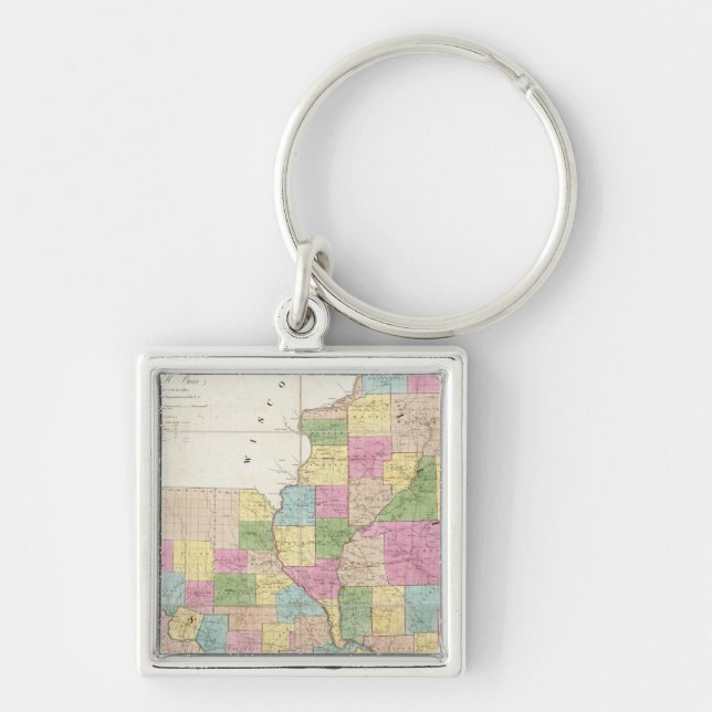 Llavero Mapa de Illinois y Missouri (Frente)