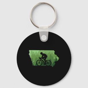 Llavero Mapa de Iowa Ciclista de montaña Bicicleta de mont