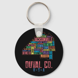 Llavero Mapa de Jacksonville Duval County Florida USA