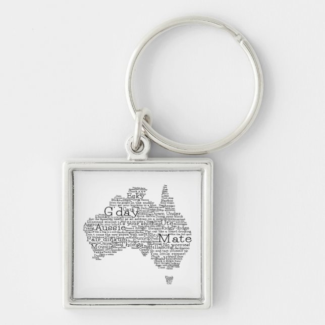 Llavero Mapa de jerga de Australia (Frente)