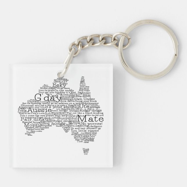 Llavero Mapa de jerga de Australia (Atrás)