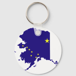 Llavero Mapa de la bandera de Alaska