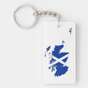 Llavero mapa de la bandera de Escocia forma país reino un