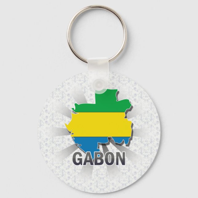Llavero Mapa de la bandera de Gabón 2.0 (Anverso)