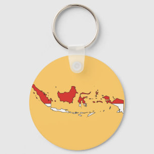 Llavero Mapa de la bandera de Indonesia