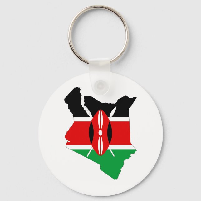 Llavero mapa de la bandera de Kenia (Anverso)