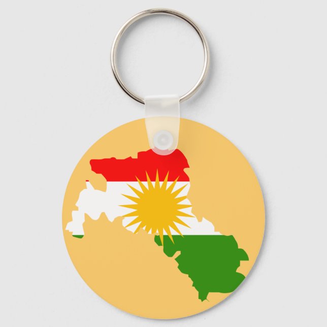 Llavero Mapa de la bandera de Kurdistán (Anverso)