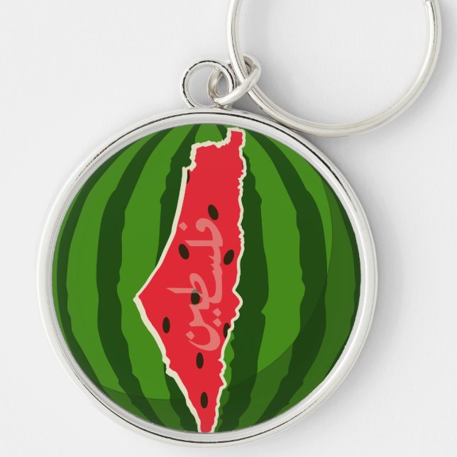 Llavero Mapa de la bandera de la sandía palestina. Liberen (Frente)