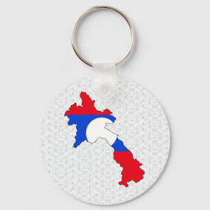 Llavero Mapa de la bandera de Laos del mismo tamaño