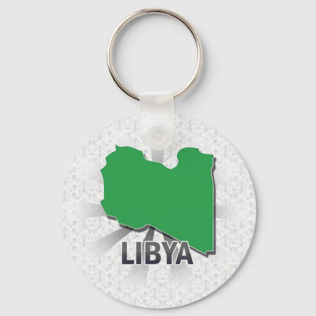 Llavero Mapa de la bandera de Libia 2.0 (Anverso)