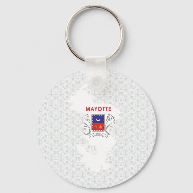 Llavero Mapa de la bandera de Mayotte tamaño completo (Anverso)