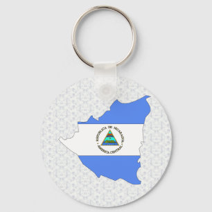 Llavero Mapa de la bandera de Nicaragua del mismo tamaño