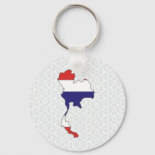 Llavero Mapa de la bandera de Tailandia del mismo tamaño