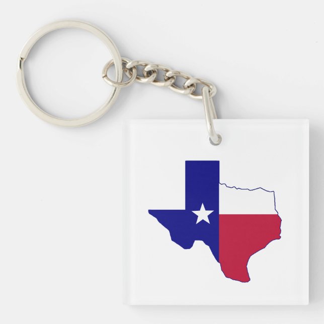 Llavero Mapa de la bandera de Texas (Frente)