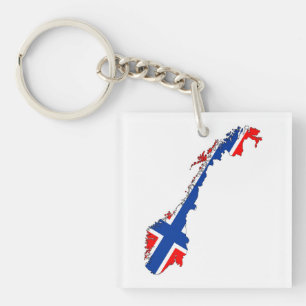 Llavero mapa de la bandera del país de noruega