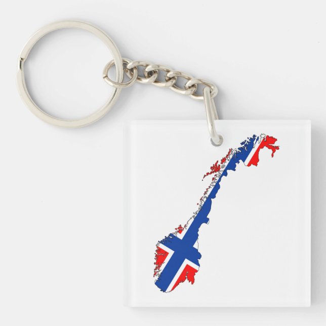 Llavero mapa de la bandera del país de noruega (Frente)