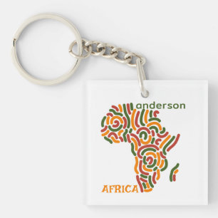 Llavero Mapa de la bandera Pan Africa de nombre personaliz