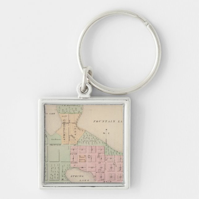 Llavero Mapa de la ciudad de Albert Lea, Minnesota (Frente)