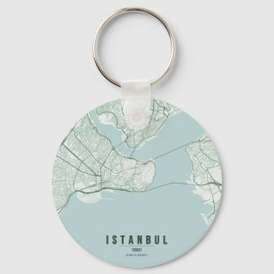 Llavero Mapa de la ciudad de Estambul Turquía & Texto pers