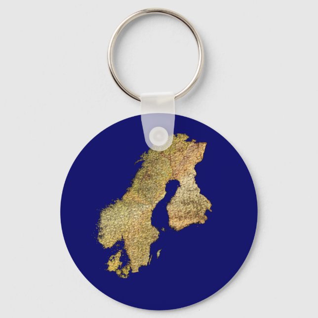 Llavero Mapa de la colección de viajes de SCANDINAVIA (Anverso)