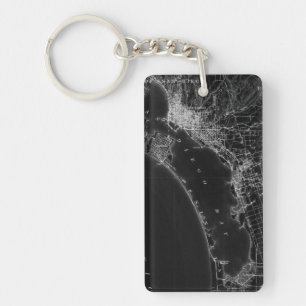 Llavero Mapa de la cosecha de San Diego